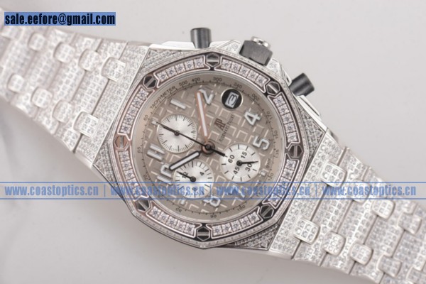 Audemars Piguet Royal Oak Offshore Chrono Watch Steel/Diamonds 1:1 Replica 26170ST.OO.D091CR.01D.gre - Click Image to Close